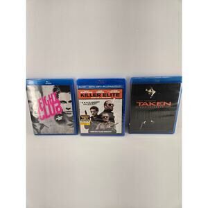 3 Action Blu-Ray Movie Bundle | Fight Club | Taken | Killer Elite (Sealed)
